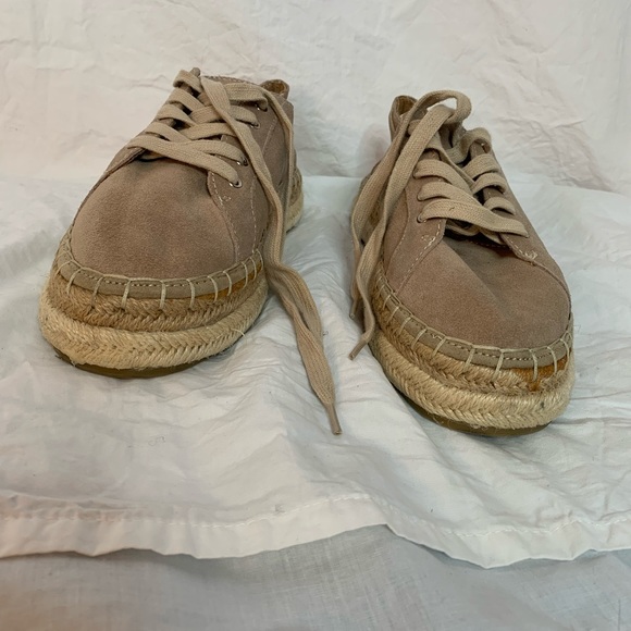 Zara Trafaluc espadrilles lace up flats EU39 suede upper - Picture 2 of 11